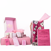 Custom pink Corrugated Cardboard Paper Box Set Packaging Tear Strip Bags Printed Self Sealing Mailer Shipping Gift Box With Logo