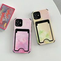 Nouvelle Arrivée : Coque Arrière en Cuir TPU Colorée avec Emplacement pour Carte d'Identité et Porte-Cartes pour iPhone 12 13 14 15 16 17 18 Pro Max