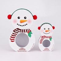 Boîte cadeau en chocolat en forme de bonhomme de neige avec fenêtre en PVC et laminage mat
