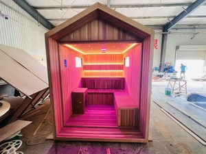 Salle de jardin moderne et élégante pour 6 personnes, de luxe, écologique, avec fonction infrarouge lointain, en bois massif, pour villas - Product Image 2
