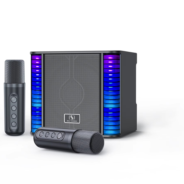 YS310 3-in-1 Boombox RGB LED 3000mAh Dual Wireless Mic USB/TF/Karaoke Speaker with Party Use Vocal Cut & Reverb
