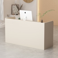 Bureau d'accueil doré pour hôtel et hôpital, bureau en bois à hauteur réglable avec design minimaliste