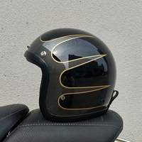 Casque de moto électrique BLD 500TX en fibre de verre 3/4 léger unisexe rétro pour croisière et trajets quotidiens – Approvisionnement transfrontalier