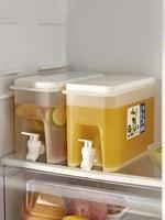 Petits distributeurs d'eau pour réfrigérateur, distributeur de boissons glacées en plastique pour gallon, contenants à jus avec couvercles