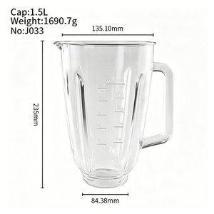 โถปั่นแก้วขนาด 1.5 ลิตร สำหรับเปลี่ยนอะไหล่เครื่องปั่น <span class=keywords><strong>Philips</strong></span> โถแก้วทนความร้อนบอโรซิลิเกต รุ่น J033 ขนาด 6 ถ้วย - Product Image 2