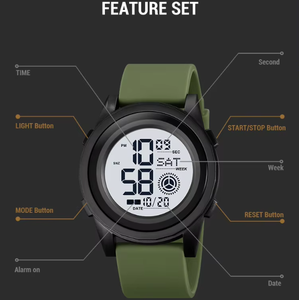 <span class=keywords><strong>Montre</strong></span> numérique SKMEI 2082, design simple avec grands <span class=keywords><strong>chiffres</strong></span>, boîtier ABS, bracelet en silicone tendance, résistante à l'eau 3 ATM, affichage de la date, sport et décontractée - Product Image 3