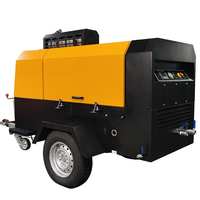Compresseur d'air à vis portable haute efficacité 20 bar 25 bar / 185 CFM 250 CFM avec moteur Cumins