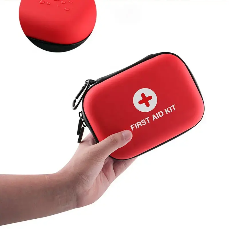 Caja de botiquín de primeros auxilios de rescate personalizado de hotel portátil rojo médico de emergencia con equipo para vehículo de lugar de trabajo