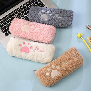 Multifunzione cute student kawaii anime cartoon big capacity school kids peluche cat paw pencil case - Product Image 2
