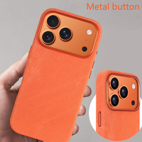 Nouvelle Arrivée Étui de Protection Magnétique Intégral en Flanelle avec Bouton Métallique pour iPhone 17 17 Pro Max 16 16 Pro Max 15 15 Pro Max