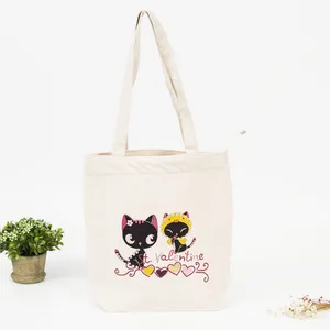 2021 China Supplier Cotton White Letter Print Thick Canvas Tote Bag Shopping Book Travel Canvas Cotton Tote Bag