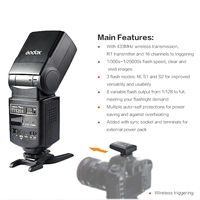 Godox-Flash inalámbrico TT520 II, con disparador de Flash de señal de 433MHz integrado para cámaras DSLR