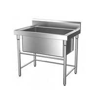 Évier de cuisine professionnel carré en acier inoxydable 201/304 de qualité alimentaire, brossé, à hauteur réglable, modèle Zhonghui Single-star