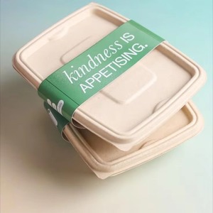 リサイクル紙段ボール環境にやさしい食品容器ランチボックススリーブファーストフード包装用パスタバーガーサラダランチボックス - Product Image 1