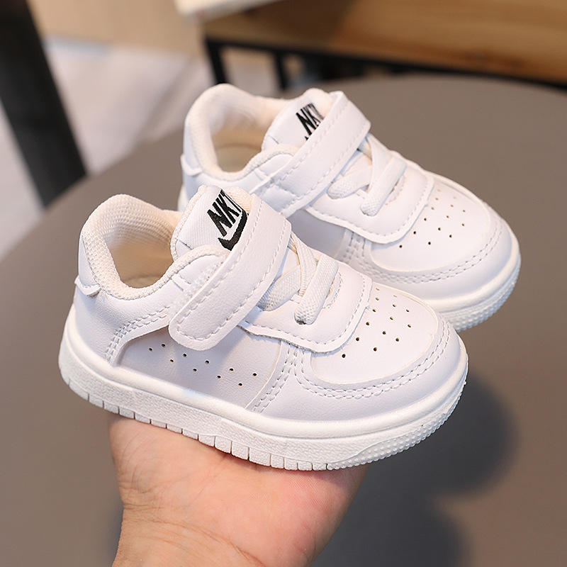 white nike shoes with velcro strap