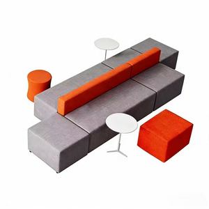 Sofá Cuadrado para Área de Descanso, Combinación de Sofás para Instituciones de Capacitación, Bancos, Hoteles, Salas de Espera, Sofá para Áreas Comerciales con Taburetes - Product Image 5