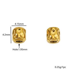 Stainless Steel Faceted Cylindrical Beads Square Shape Plated Loose <b>Spacer</b> For Bracelet Making Jewelry Accessories - Product Image 2