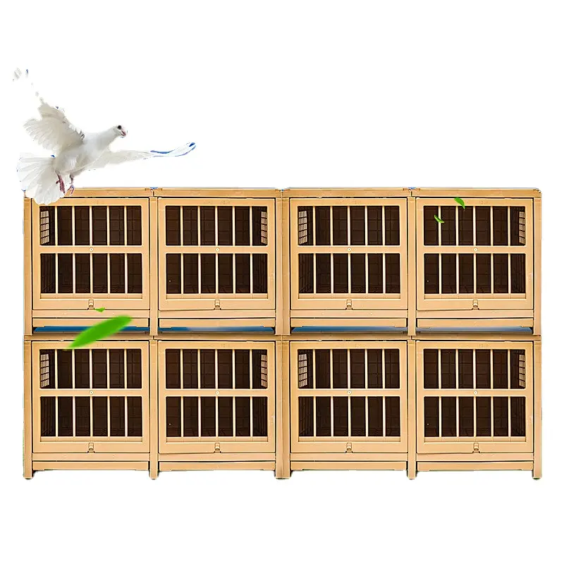 Jaula de cría de Pegeon, jaula doble de madera para cría de aves