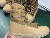 Bottes Tactiques de Combat de 6 Pouces pour Hommes Respirantes Légères Imperméables Randonnée en Plein Air Chasse Sécurité Zip Lace-Up Anti-Slip Mesh