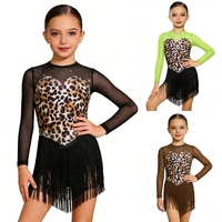 Costume de danse tango pour filles de 6 à 16 ans, robes de danse latine à franges pour spectacle et compétition de danse latine
