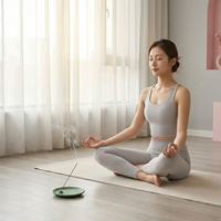 Support en ciment pour bâtonnets et spirales d'encens, base de brûleur créative pour la décoration intérieure, idéal pour la purification et le yoga, collection automne-été