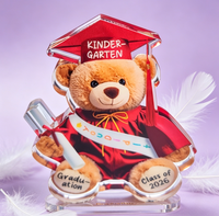 Plaque en acrylique en gros en forme d'ours, cadeau inspirant pour enseignant, support en bois, souvenir de remise des diplômes promotion 2026, PMMA