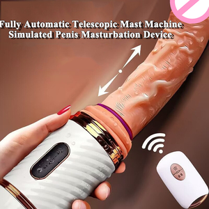 Vibratore Realistico Portatile con Spinta Automatica, Massaggiatore <span class=keywords><strong>Dildo</strong></span> in Silicone con Impugnatura e Ventosa per Donne - Product Image 3