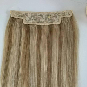 Extensión de cabello sin caída de alta calidad, venta al por mayor, Halo virgen, Rubio humano 100% sin procesar, con tapa - Product Image 2