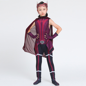Disfraz de cosplay de Wanda Maximoff para niñas, tocado de <span class=keywords><strong>bruja</strong></span> <span class=keywords><strong>escarlata</strong></span>, capa y pantalones, conjunto completo para niñas - Product Image 3