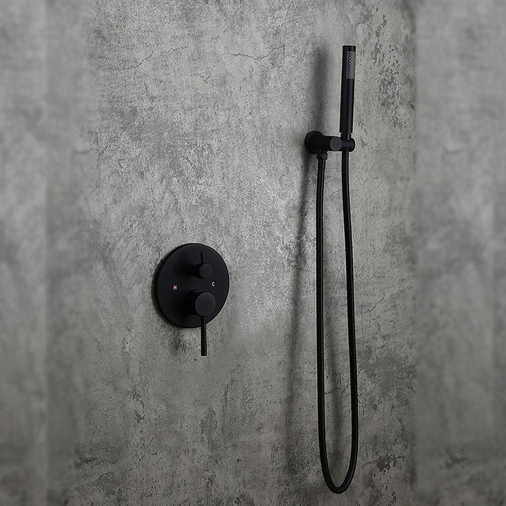 HM004 Rond ENSEMBLE de luxe PORTABLE sus304 caché noir colonne douche ensemble complet