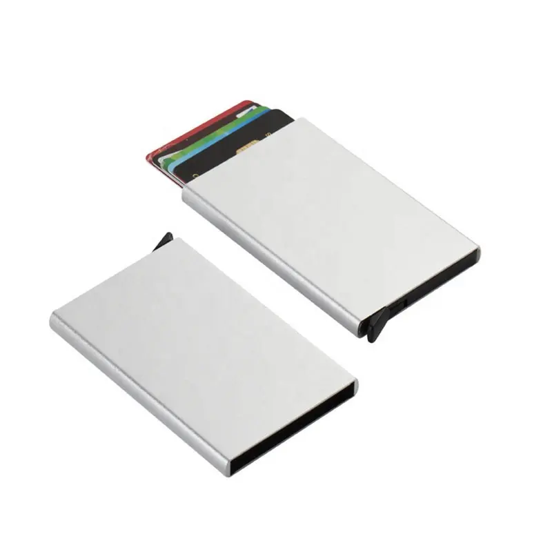 New Credit Card Holder Fashion Purse Automatic Push Case with Cover for Cards ID Smart Card Holder Fashion Mini Wallet