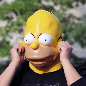Masque de Célébrité Réaliste en Gros, Masque de Fête en Latex Souple pour Cosplay Simpsons, Masque de Mascarade Amusant en Latex Artificiel pour Tête Entière - Product Image 3