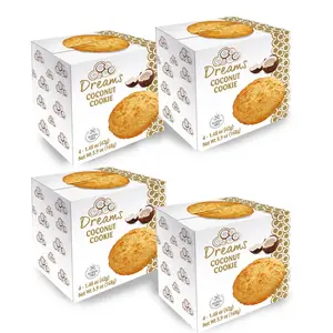 Biscoito de Coco Tradicional, Lanches Saudáveis, Embalados Sem Glúten, Proteínas e Nutrientes-4 Caixa 4 unidades cada