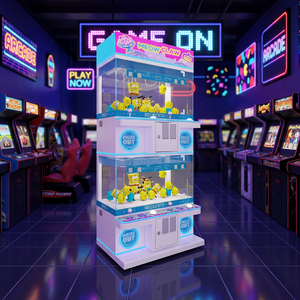 เครื่องเกมคีบตุ๊กตา Meow Mini Gift Crane Machine รุ่น FRO FR-C075 110V/220V แบบหลายปลั๊ก ขายส่ง เครื่องเล่นเกมหยอดเหรียญในร่ม ทำจากโลหะและอะคริลิก - Product Image 3