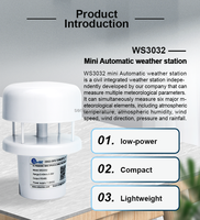 SENTEC WS3032 Mini Anemometer Ultrasonik Daya Rendah RS485 Modbus Sensor Kecepatan dan Arah Angin IP65 Pemantau Cuaca