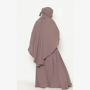 <span class=keywords><strong>Khimar</strong></span> long à trois couches en mousseline personnalisé, robe de prière indonésienne, foulard musulman, niqab, hijab islamique, jilbab, <span class=keywords><strong>abaya</strong></span> pour femmes - Product Image 4
