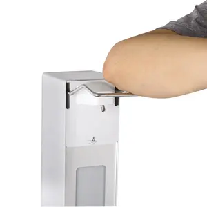 Dispenser Sabun Cair Yang Dioperasikan Siku Sanitasi Gel Sabun Tangan Aloi Aluminium Rumah Sakit