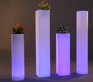 फर्नीचर फूल फूलदान/एलईडी बोने की मशीन/प्रबुद्ध नेतृत्व में फूल बर्तन के साथ प्रकाश गर्म बेचने आउटडोर सजावटी एलईडी बार पीई प्लास्टिक आधुनिक
