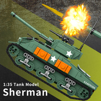 CAYI WW2 savaş askeri yapı taşları seti serisi Sherman M4a1 tankı inşaat oyuncaklar askeri çocuklar için 740 adet tuğla