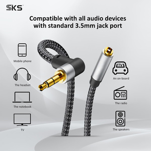 90 °   Cabo de Extensão de Áudio DC3.5 M-F em Forma de L, 3P, com Conectores Banhados a Ouro, Cabo AUX para Jogos e Headset - Product Image 5