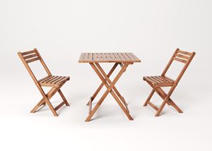 Hot Selling Foldable 3- piece Wood Bistro Set for Beach Side, Porch, <b>Garden</b>, Backyard, Lawn Furniture with acacia wood - Product Image 5