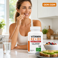 Capsules naturelles à base de plantes de vitamine D3-K2 5000 UI - Complément pour adultes pour renforcer l'immunité - 120 gélules - 200g - Durée de conservation de 24 mois