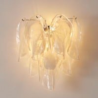 Nueva Lámpara de Pared Minimalista con Marco de Hierro y Cristal Blanco Murano, Estilo Nube, con Halógeno, para Dormitorio o Pasillo