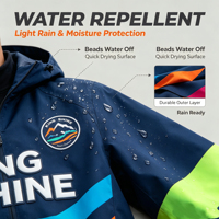 Veste imperméable à capuche pour homme, veste softshell pour homme, coupe-vent en polyester, veste de travail, uniformes de travail, sublimation, printemps 2027