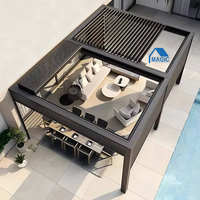 Pergola rétractable en aluminium pour jardin, toit pliant à lamelles, pare-soleil imperméable, motorisée, télescopique, en métal