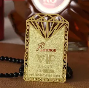 Tarjeta VIP personalizada oro esmerilado metal de lujo tarjetas de visita para grabado láser