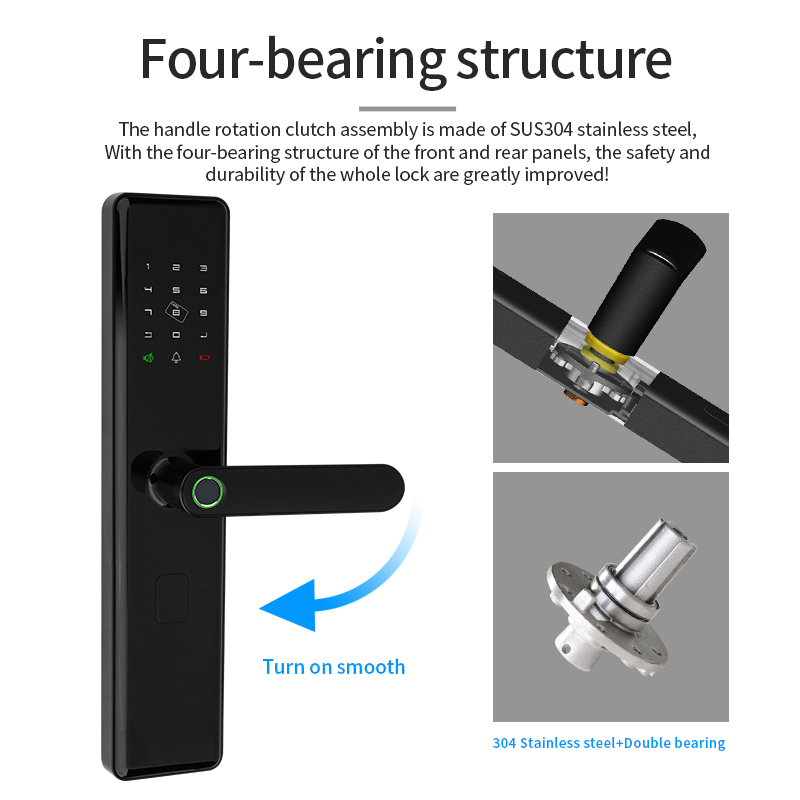 Glomarket Tuya App Control Unlock Fingerprint Touch Smart Door Lock Unique Chip Encryption Technology Smart Door Lock