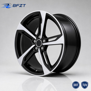 Jantes en alliage d'aluminium forgées sur mesure 18 19 20 21 pouces à déport progressif, 5 branches, finition noire usinée, jantes de rechange pour voitures, qualité usine OEM - Product Image 1