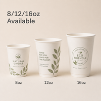 Gobelet à café en papier kraft à double paroi imperméable 12oz 16oz, mat, isolé, anti-fuite, jetable avec couvercle