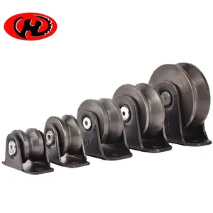 China factory heavy duty black cast iron track roller sliding gate wheels